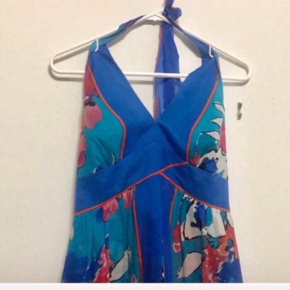 🌺JONES NEW YORK🌺SILK FLORAL HALTER DRESS🌺 - Picture 4 of 8